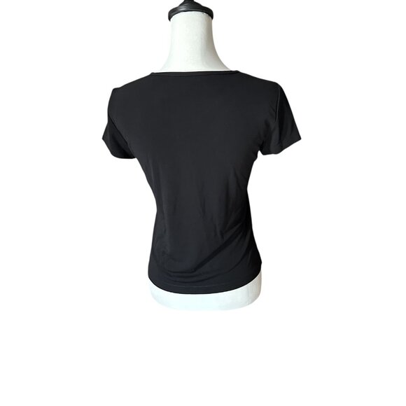 DKNY Black V-Neck Short Sleeves Staple Blouse Sz M - Picture 5 of 7